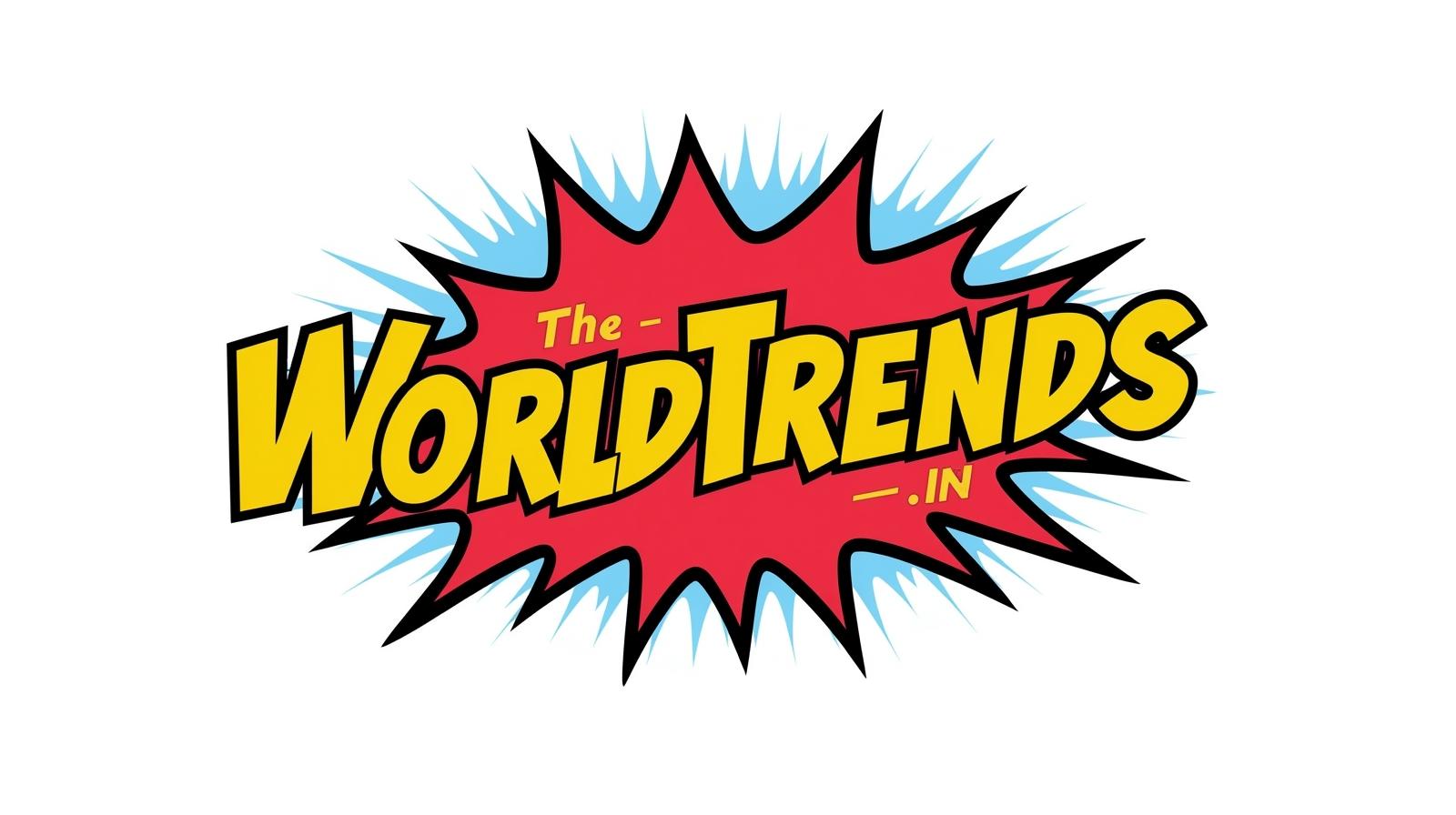 provide the logo for my website worldtrends.in which will give information about latest trends in technology with red, yellow and blue color
