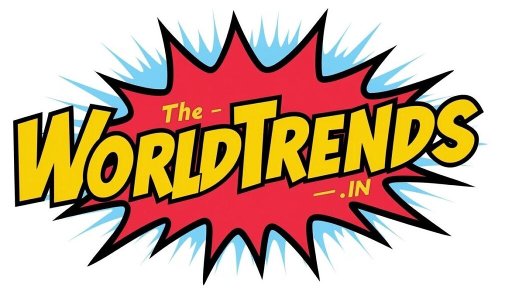 provide the logo for my website worldtrends.in which will give information about latest trends in technology with red, yellow and blue color